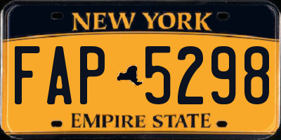 NY license plate FAP5298