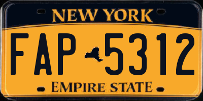 NY license plate FAP5312