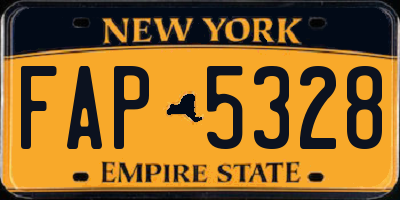 NY license plate FAP5328