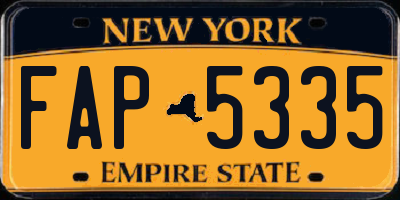 NY license plate FAP5335