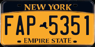 NY license plate FAP5351