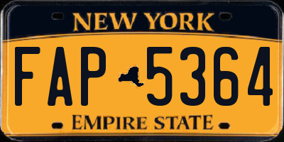 NY license plate FAP5364