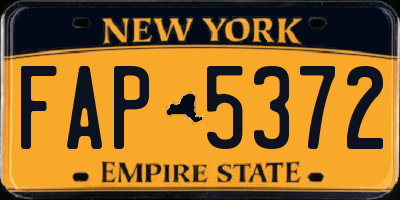 NY license plate FAP5372