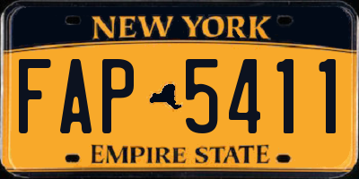 NY license plate FAP5411