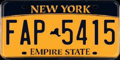 NY license plate FAP5415