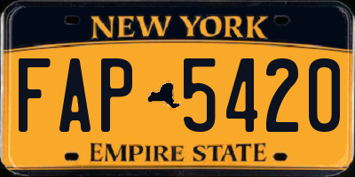NY license plate FAP5420