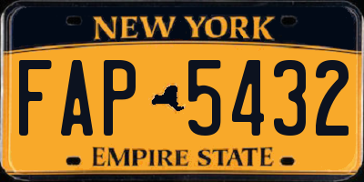NY license plate FAP5432