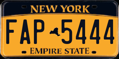 NY license plate FAP5444