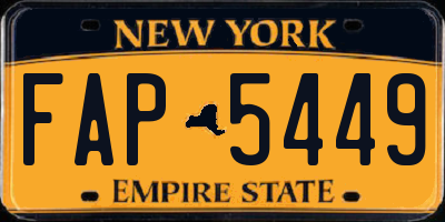 NY license plate FAP5449