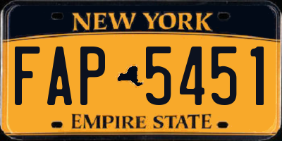 NY license plate FAP5451
