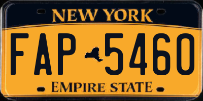 NY license plate FAP5460