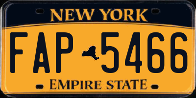NY license plate FAP5466