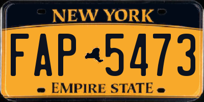NY license plate FAP5473