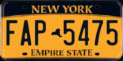 NY license plate FAP5475