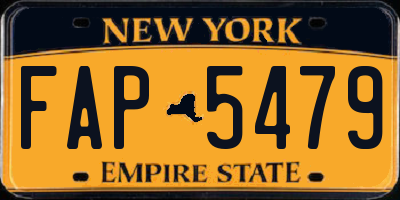 NY license plate FAP5479