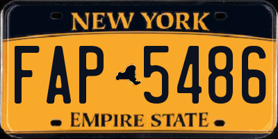 NY license plate FAP5486