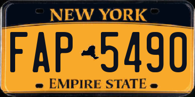 NY license plate FAP5490