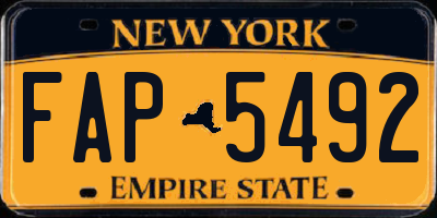 NY license plate FAP5492