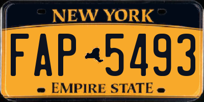 NY license plate FAP5493