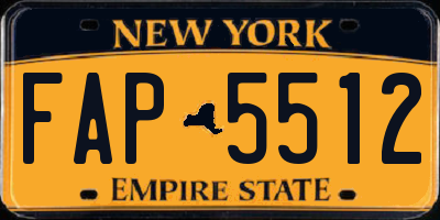 NY license plate FAP5512