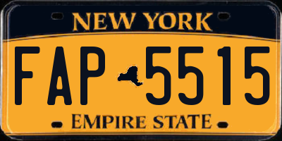NY license plate FAP5515
