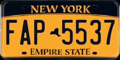 NY license plate FAP5537