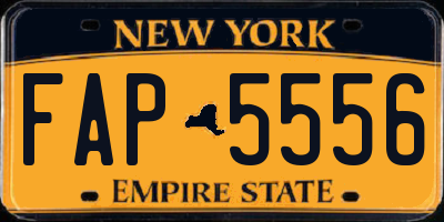 NY license plate FAP5556