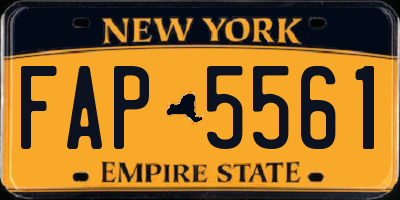 NY license plate FAP5561