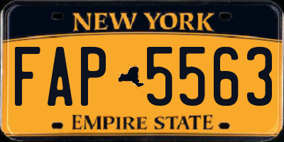 NY license plate FAP5563