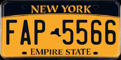 NY license plate FAP5566