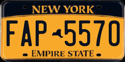 NY license plate FAP5570