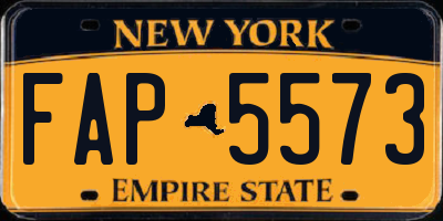NY license plate FAP5573