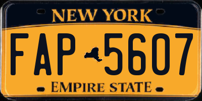 NY license plate FAP5607