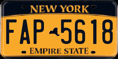NY license plate FAP5618