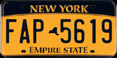NY license plate FAP5619