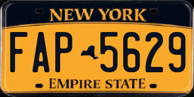 NY license plate FAP5629