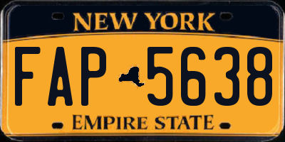 NY license plate FAP5638