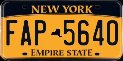 NY license plate FAP5640