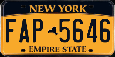 NY license plate FAP5646
