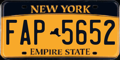 NY license plate FAP5652