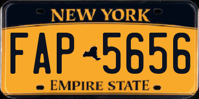 NY license plate FAP5656