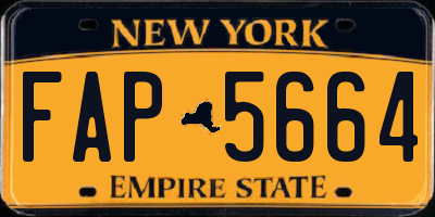 NY license plate FAP5664