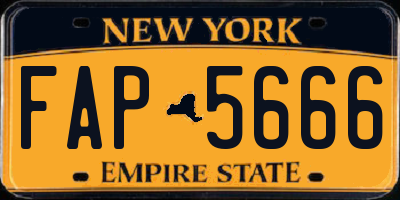NY license plate FAP5666