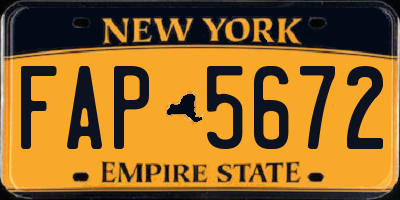 NY license plate FAP5672