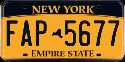 NY license plate FAP5677