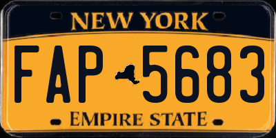 NY license plate FAP5683