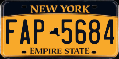 NY license plate FAP5684