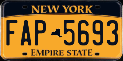 NY license plate FAP5693