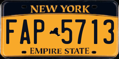 NY license plate FAP5713