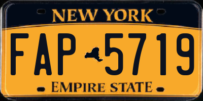 NY license plate FAP5719